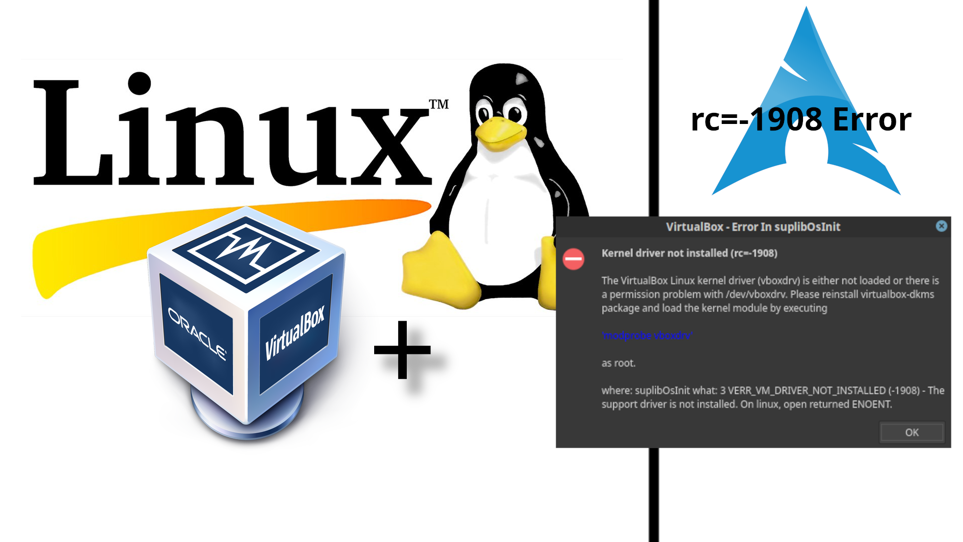 【VirtualBox】rc=-1908 Error 內核驅動未加載錯誤